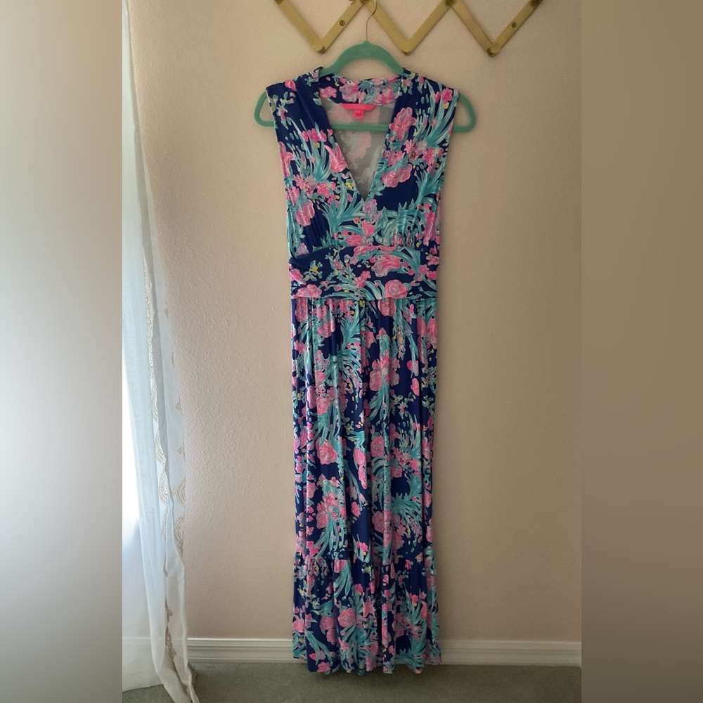 EUC Lilly Pulitzer Maxi Dress, Size M, Worn once, bright and beautiful - Picture 2 of 7